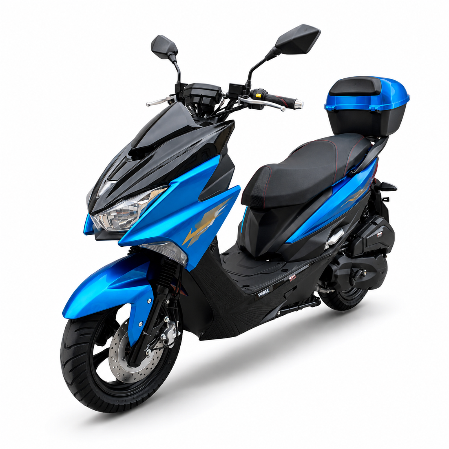 Blue gas scooter