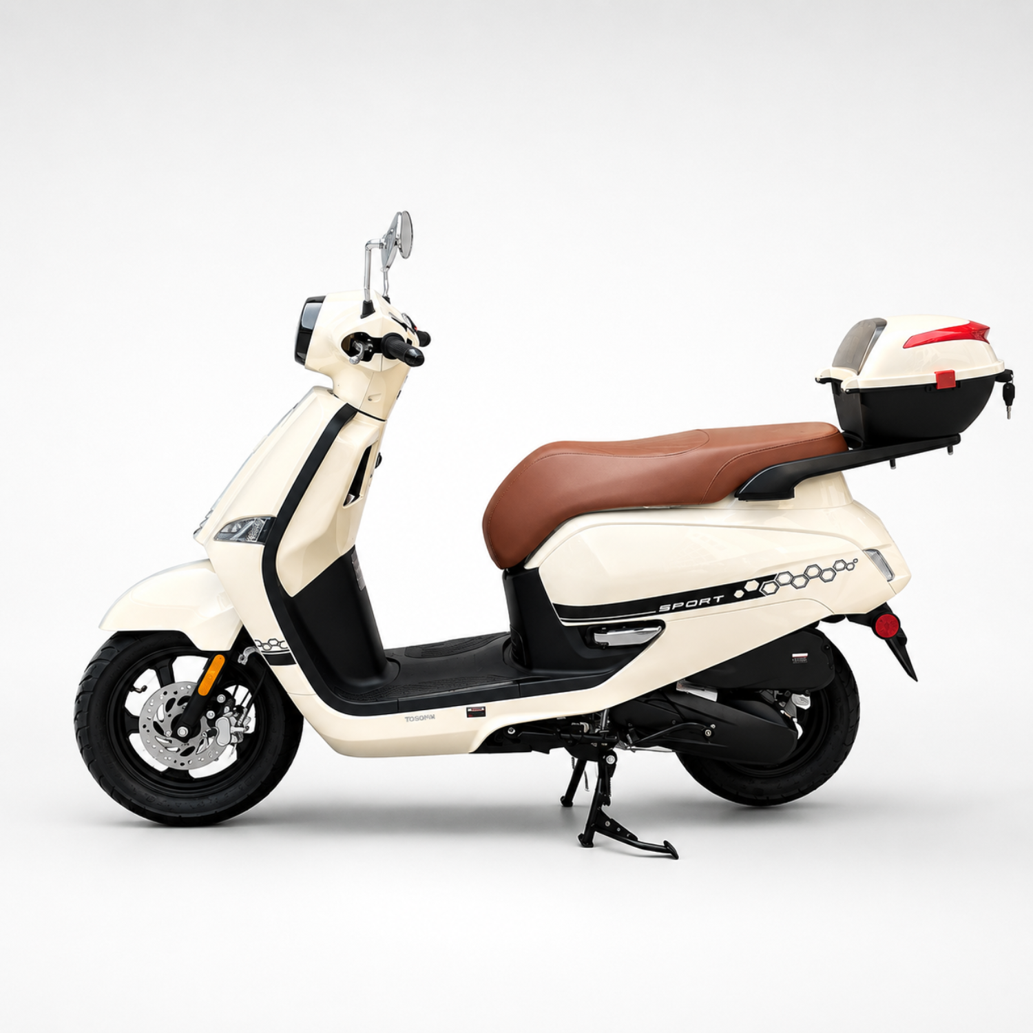 Cream gas scooter